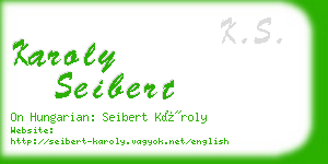 karoly seibert business card